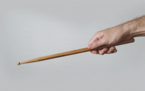 Air drumming with a drum stick