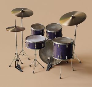 Screenshot of a drum set in the Aerodrums 2 app