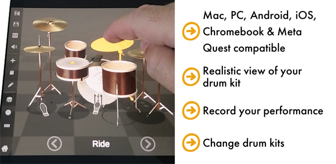 Aerodrums 2 app infographic