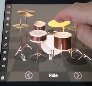 Editing a drum set in the Aerodrums 2 app