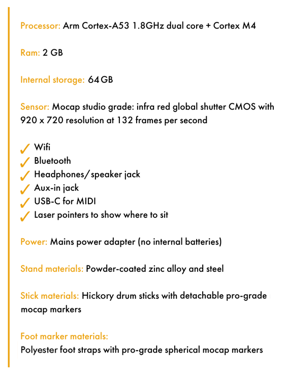 Aerodrums 2 tech specs